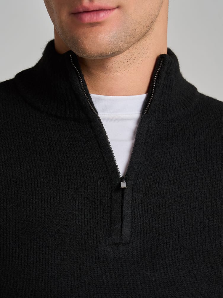 Свитер трикотажный с воротником и полузамком