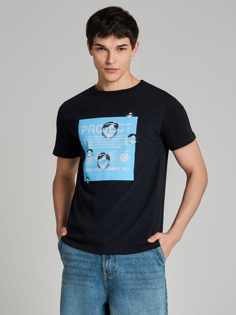 Футболка из хлопка с принтом