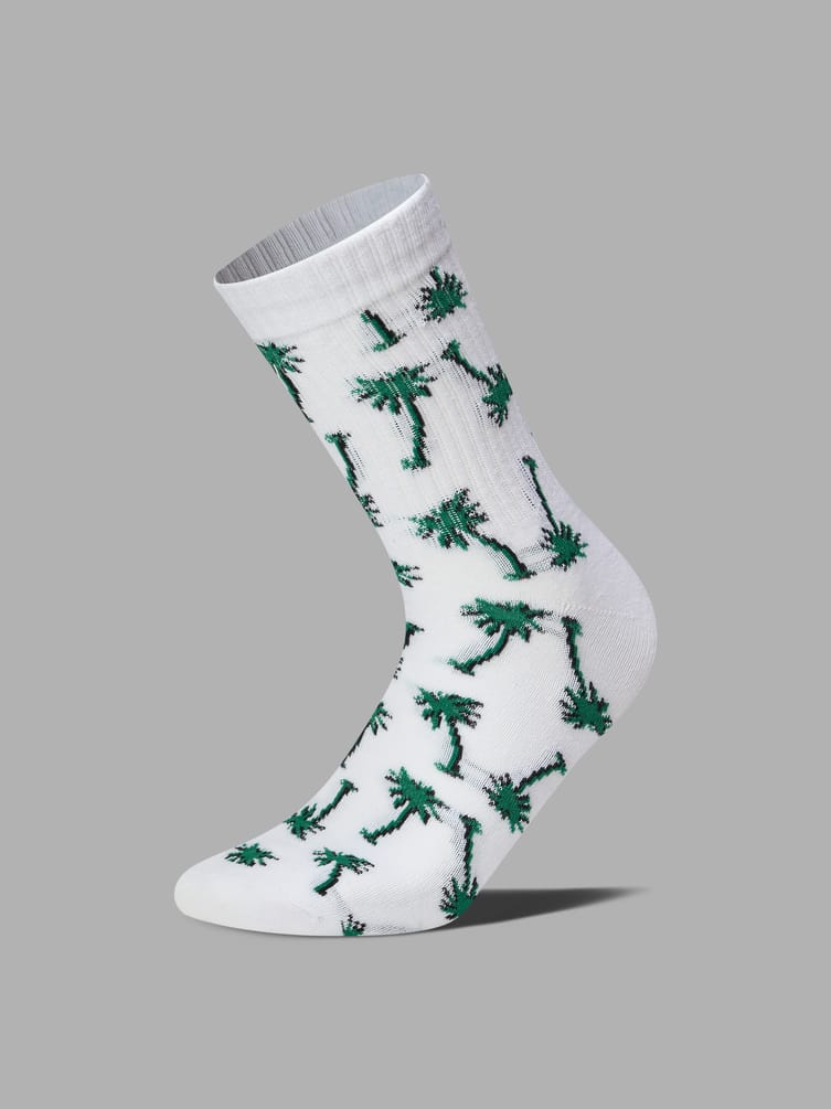 Носки - 3 пары высокие с принтом пальм