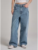 Джинсы багги широкие с вареным эффектом