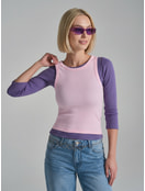 Майка на широких бретелях в рубчик