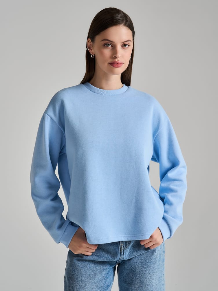 Трикотажный свитшот в рубчик