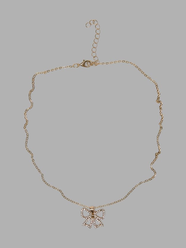 Колье с подвеской бантик