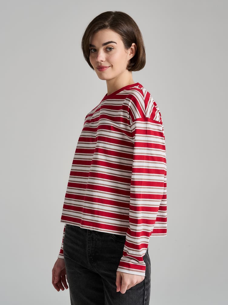 Лонгслив в полоску с длинным рукавом