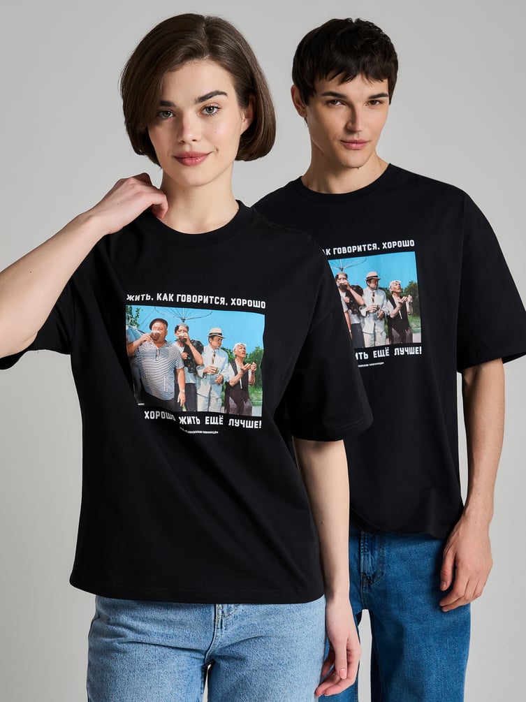 Футболка оверсайз с принтом Мосфильм