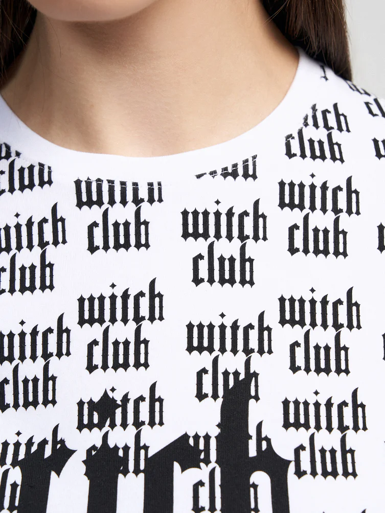 Приталенный лонгслив Witch club by Instasamka с надписью