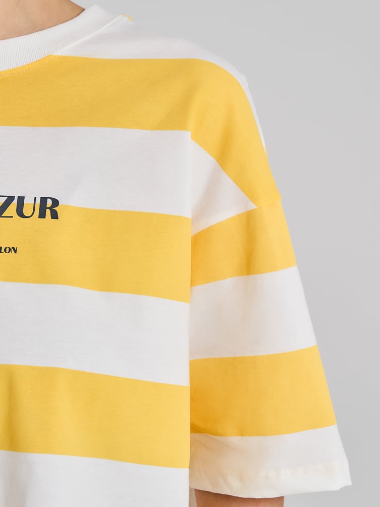 Полосатая футболка с надписью