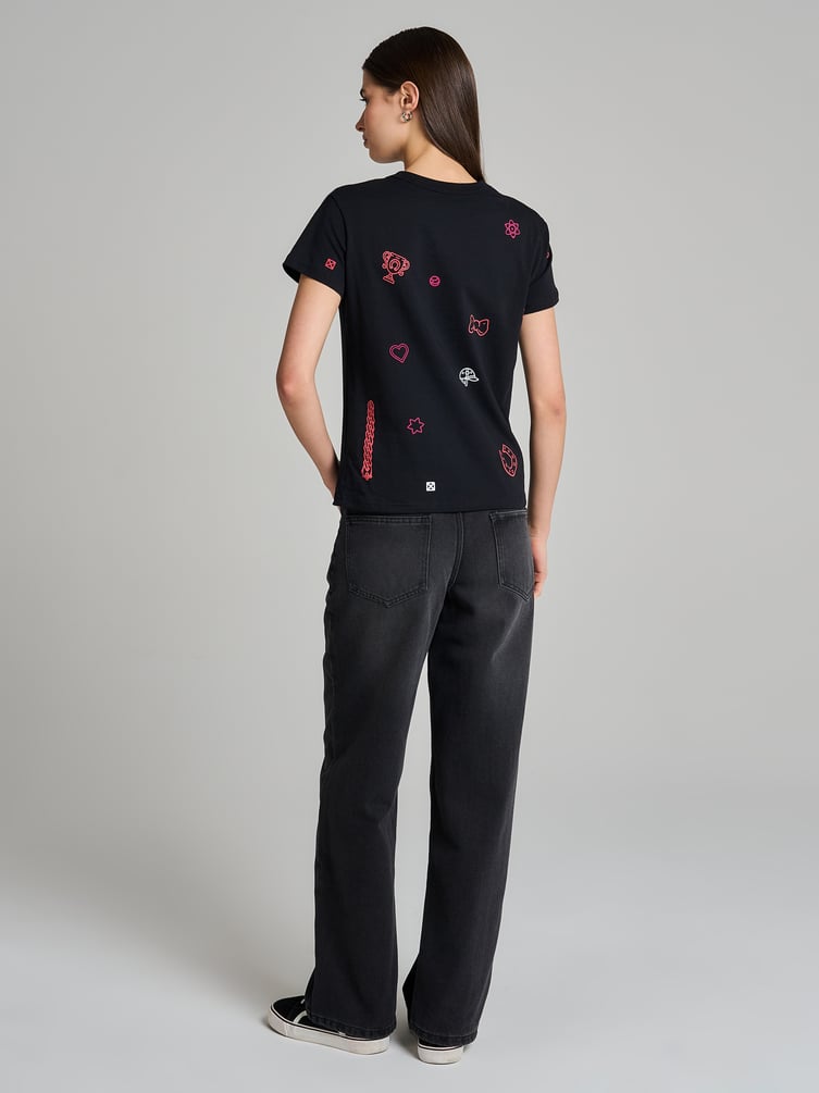 Хлопковая футболка с принтом