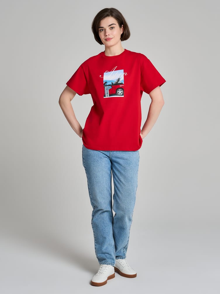 Футболка оверсайз с принтом