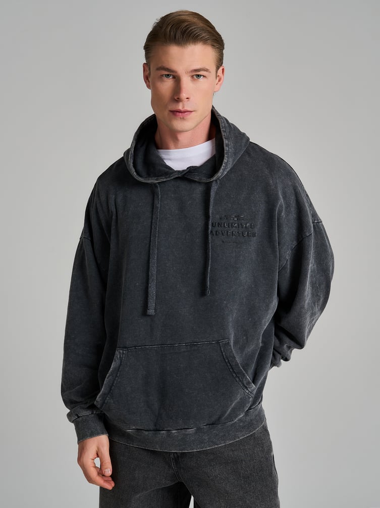 Худи варенка с надписью и начесом