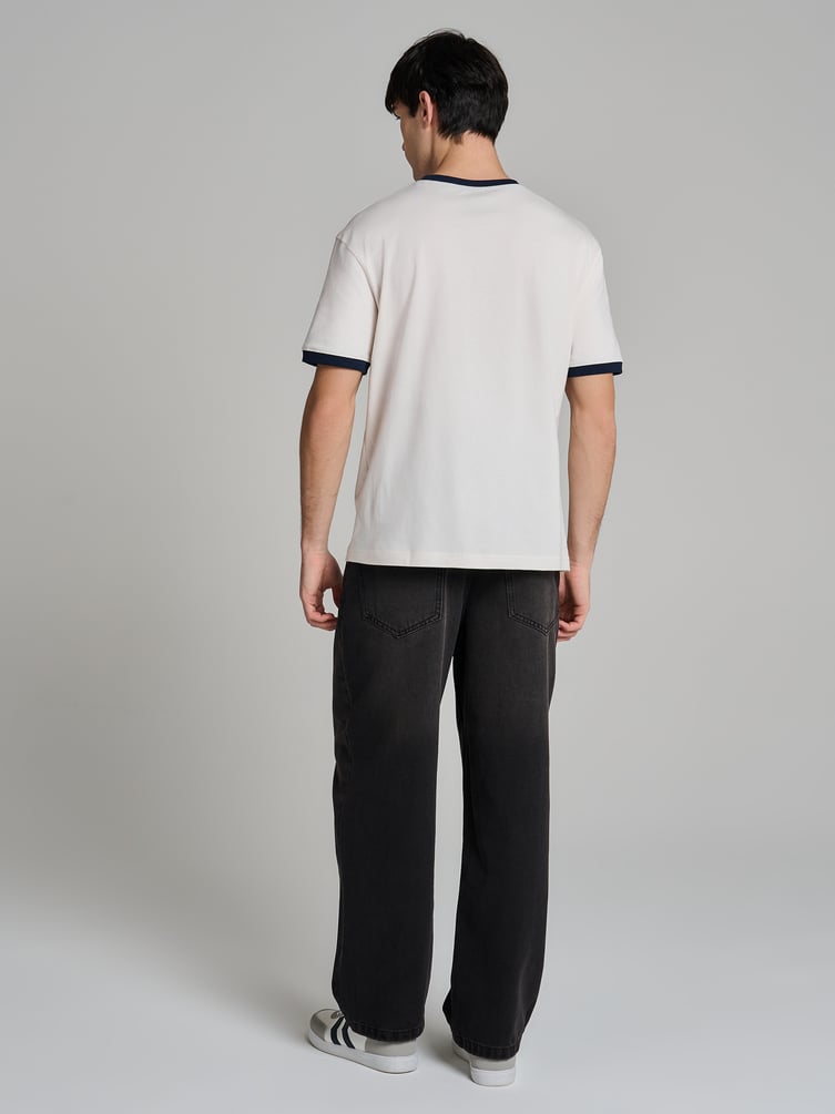 Джинсы багги широкие с вареный эффектом