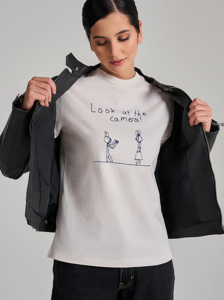 Футболка из хлопка с принтом