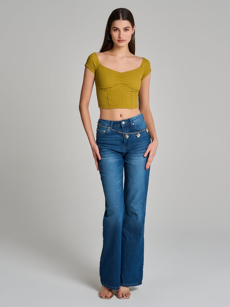 Кроп-топ из жатой ткани