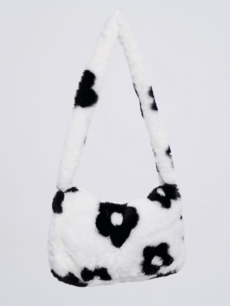 Меховая сумка в цветочек