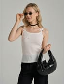 Майка в рубчик с бантиками