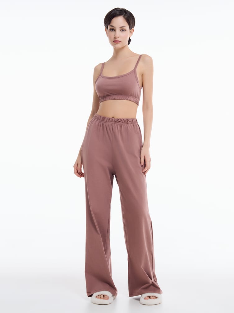 Домашняя пижама с топом и брюками