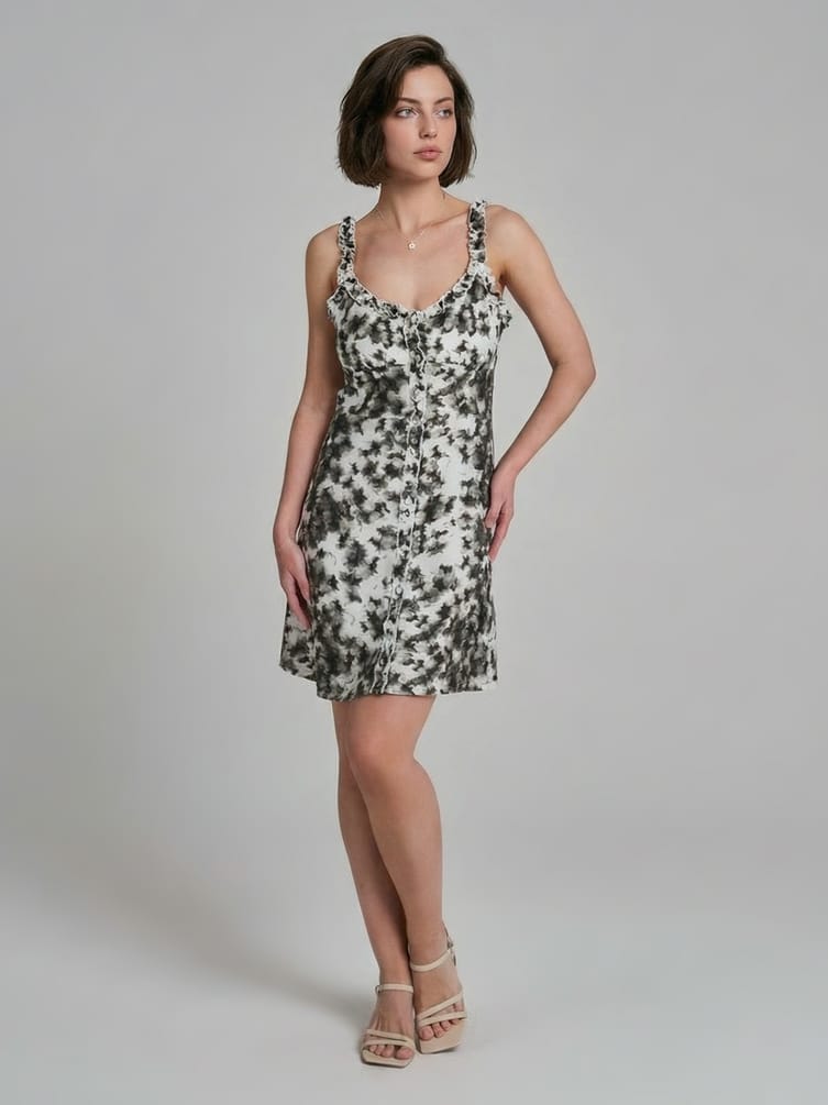 Сарафан мини с рюшами