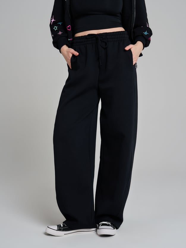 Брюки широкие повседневные