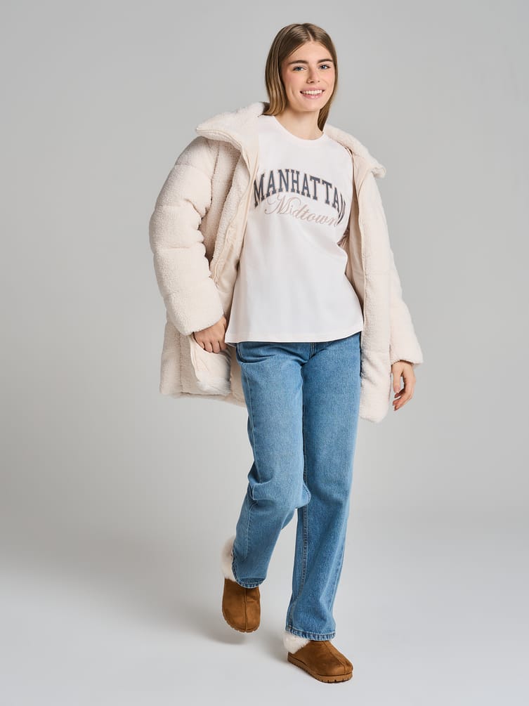 Хлопковая футболка оверсайз с надписью