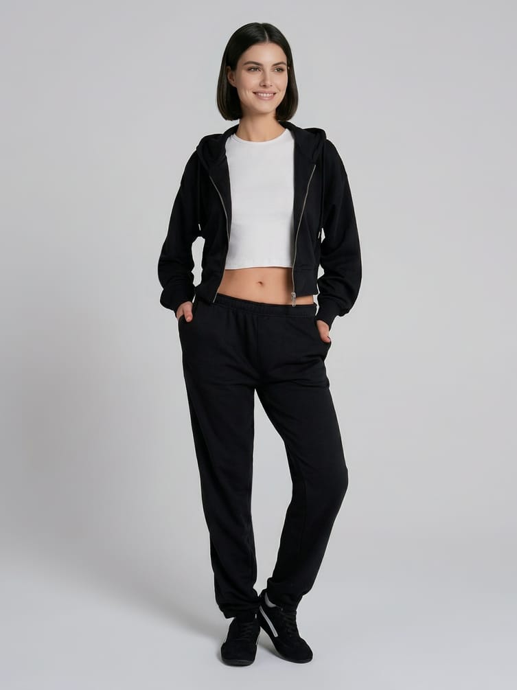 Укороченная толстовка с капюшоном