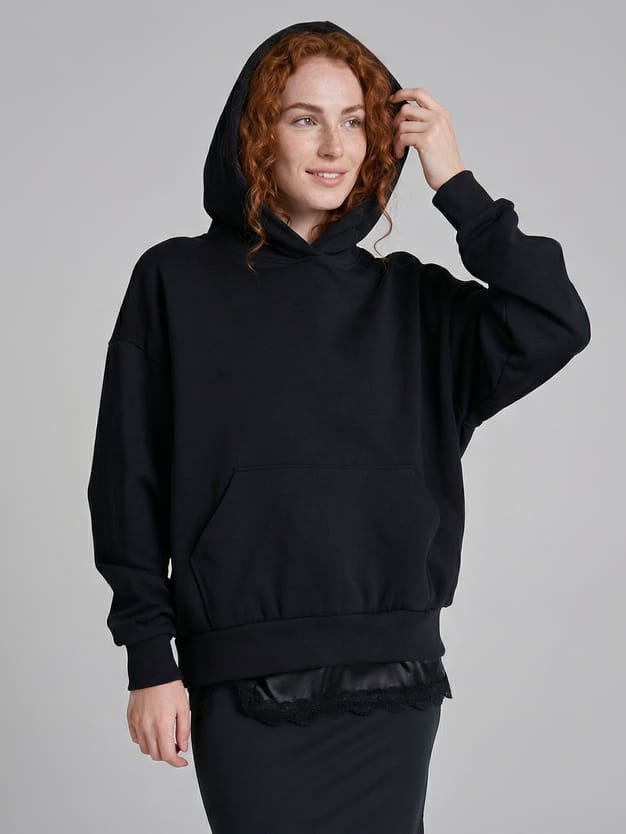 Худи оверсайз с кружевом