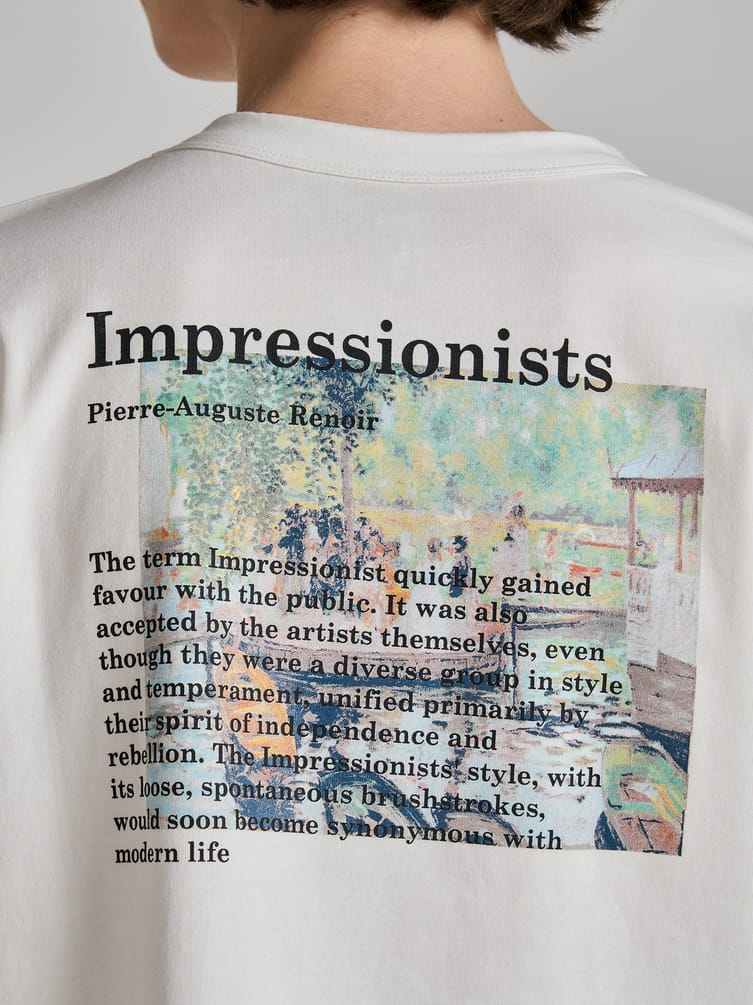 Футболка из хлопка с принтом на спине