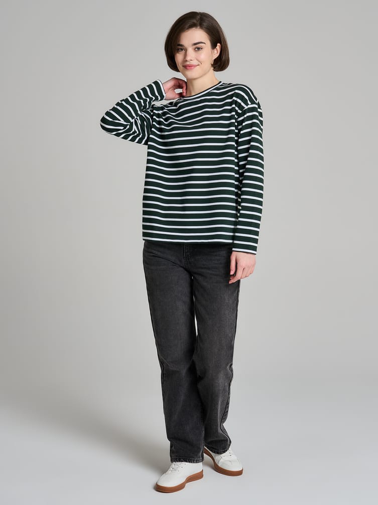 Полосатый лонгслив свободного кроя