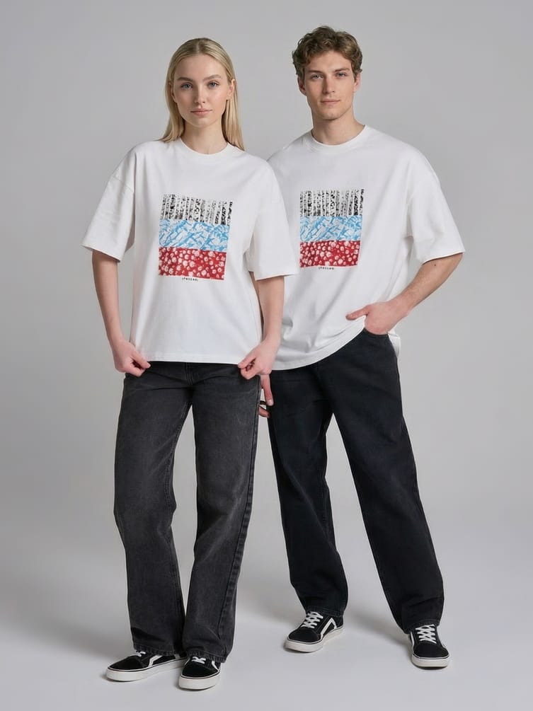 Футболка оверсайз с принтом Russian Vibes