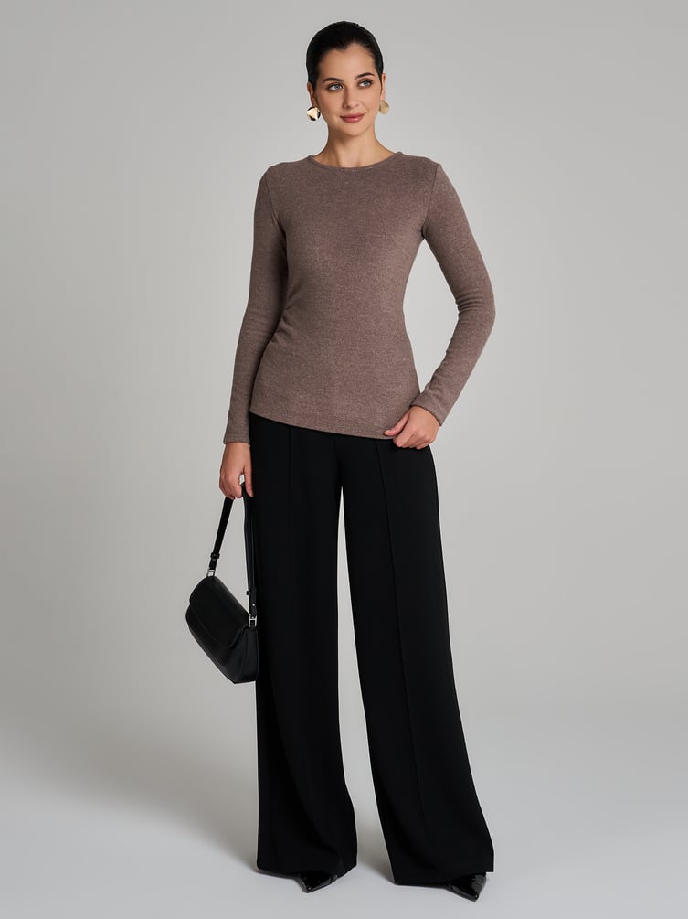 Лонгслив асимметричный  с драпировкой