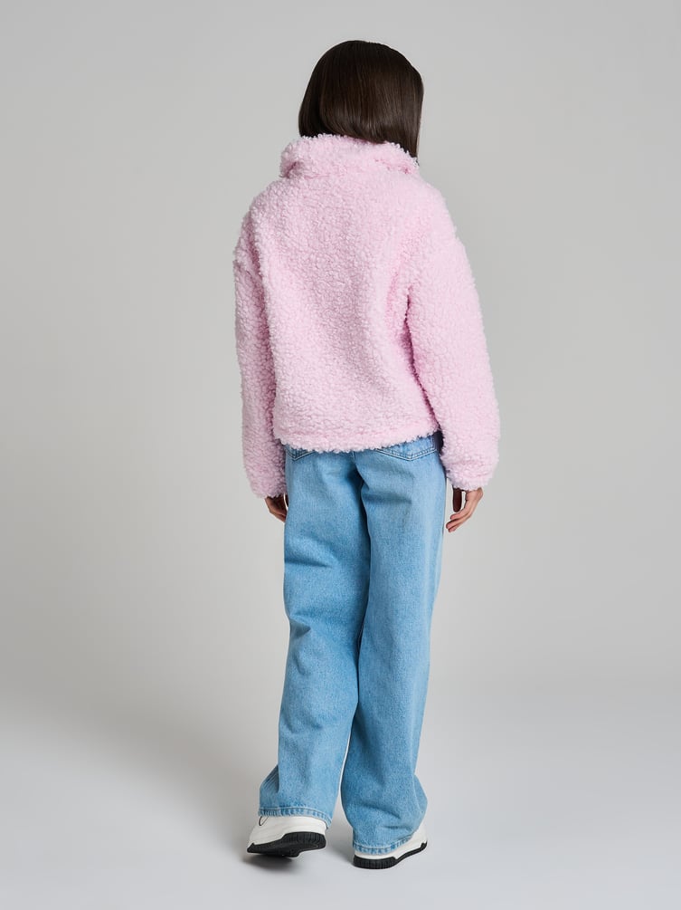 Свитшот меховой с полузамком молнией