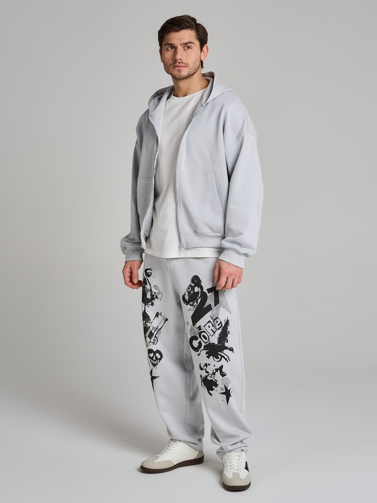 Брюки спортивные с принтом