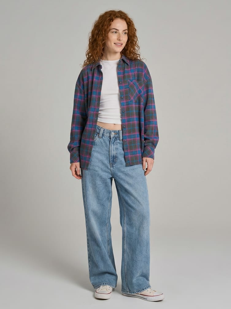 Джинсы багги широкие с вареным эффектом