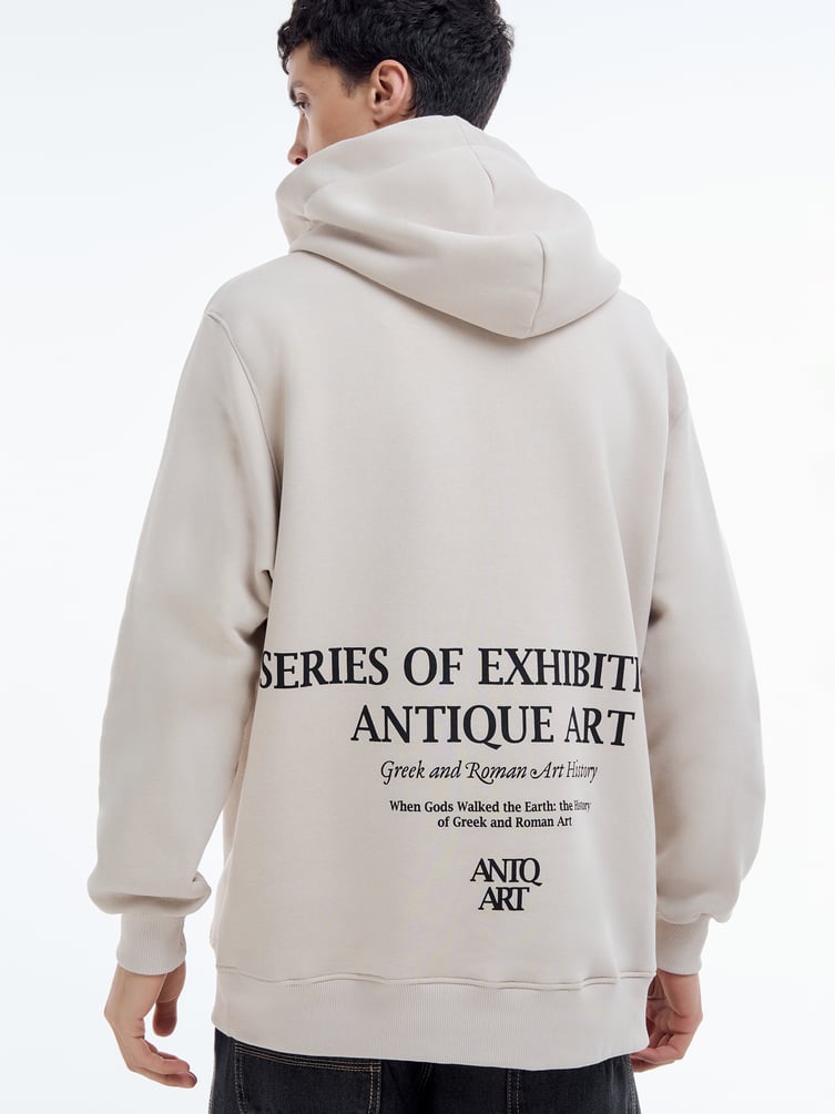 Худи оверсайз с принтом теплое с начесом