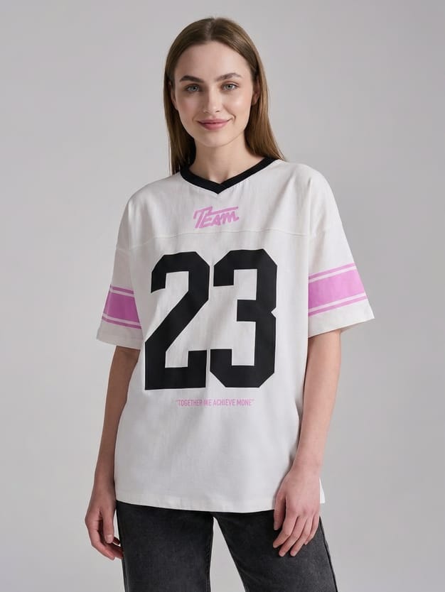 Спортивная футболка оверсайз с принтом