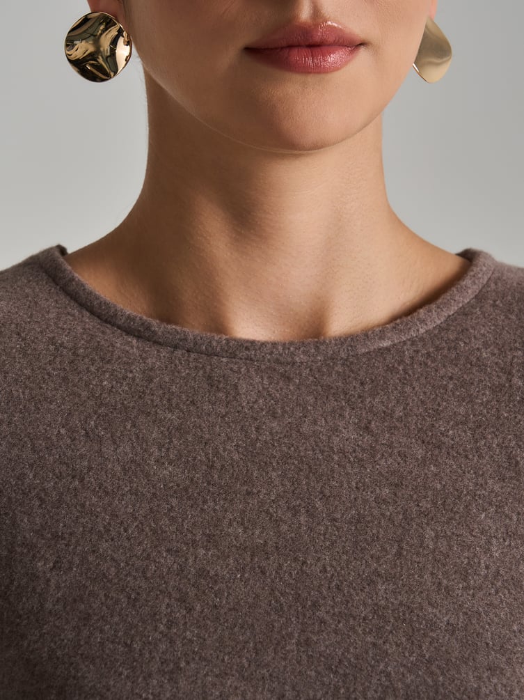 Лонгслив асимметричный с драпировкой