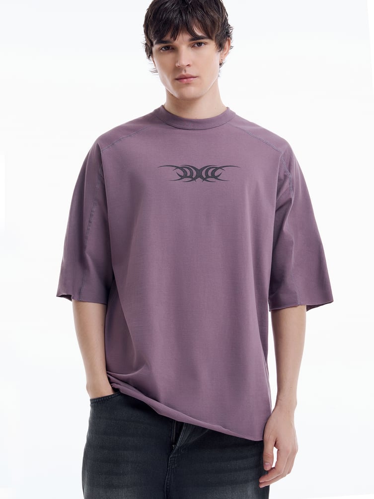 Футболка оверсайз с принтом дрейн