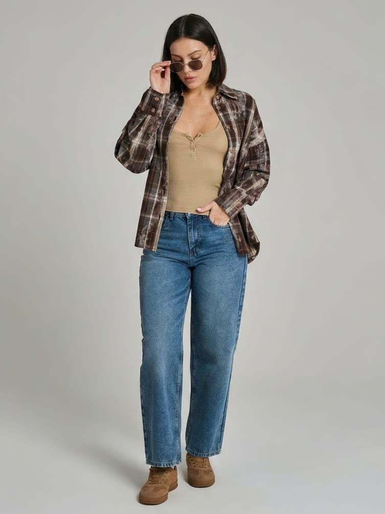 Майка в рубчик на широких бретелях