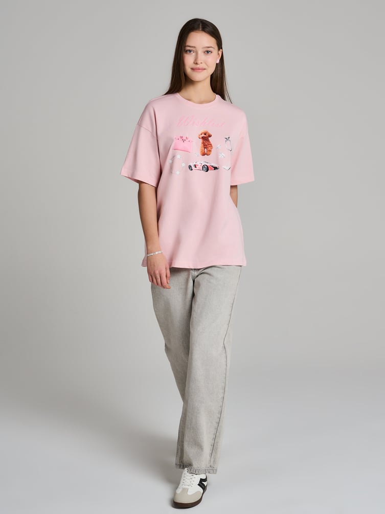 Футболка оверсайз из хлопка с принтом