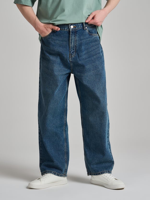 Джинсы багги широкие