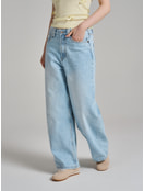 Джинсы багги широкие с вареным эффектом