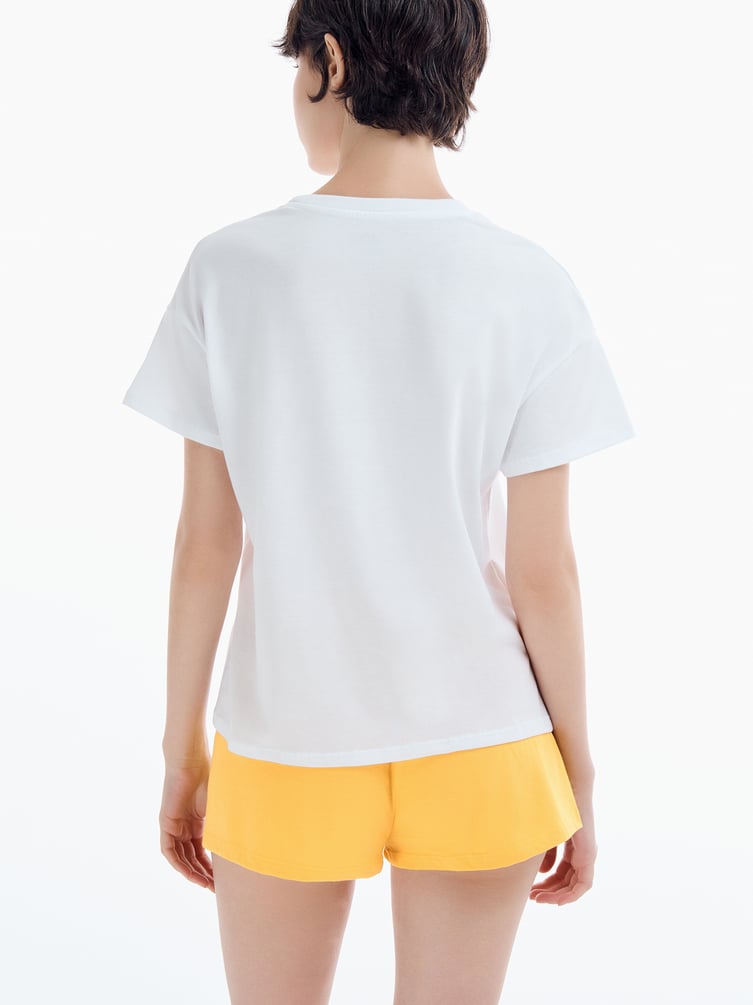 Пижама с принтом лимонов и шортами