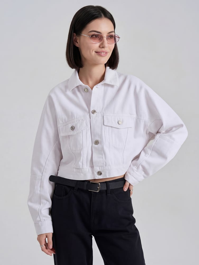 Куртка джинсовая оверсайз укороченная