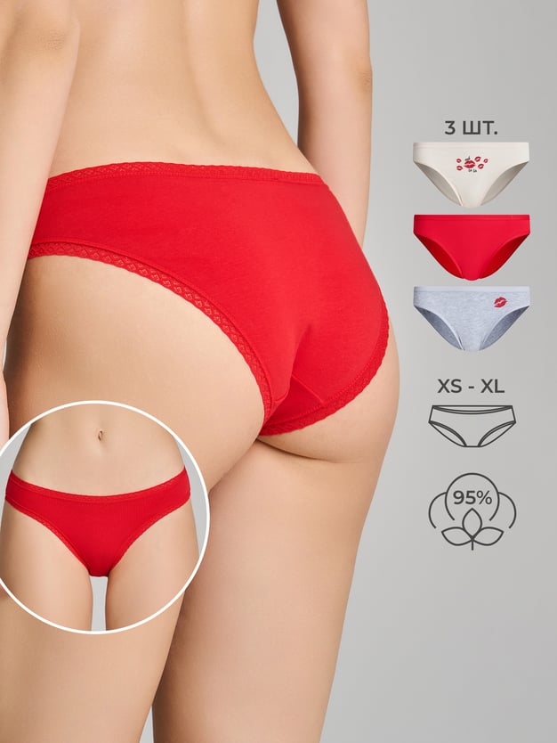 Трусы-слипы - 3 шт. с принтом