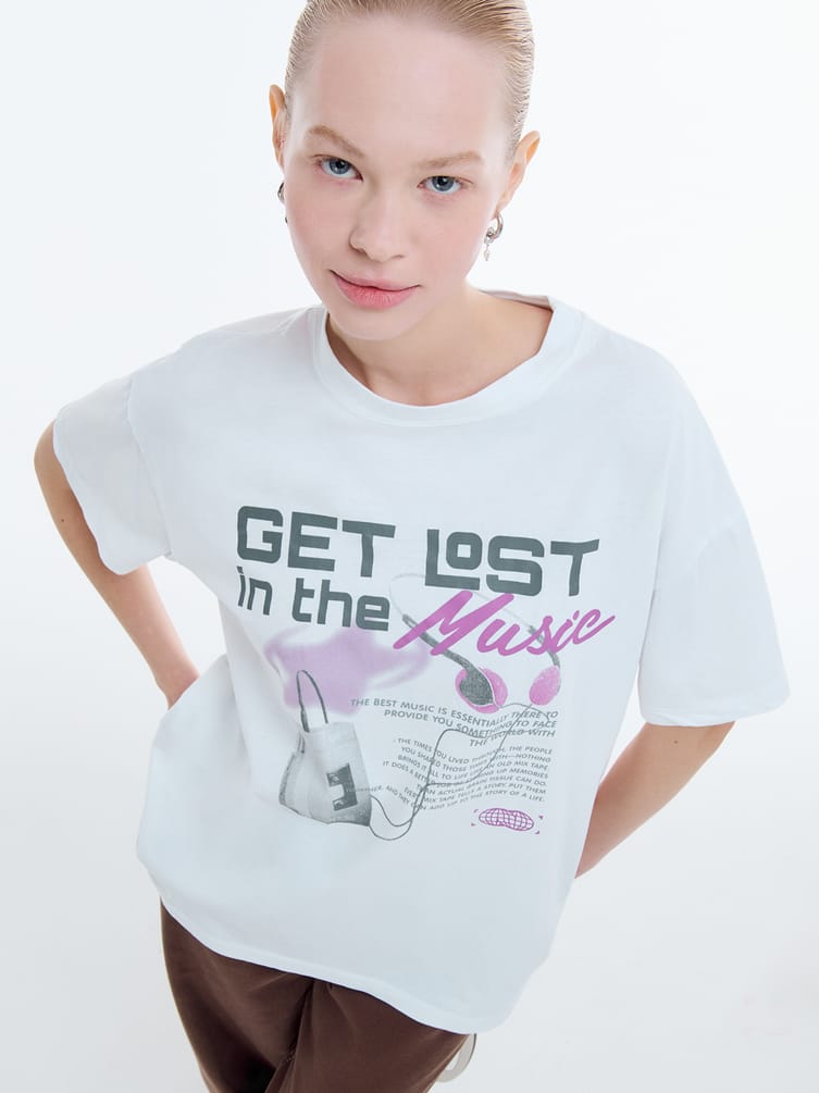 Футболка с принтом аудиоплеера