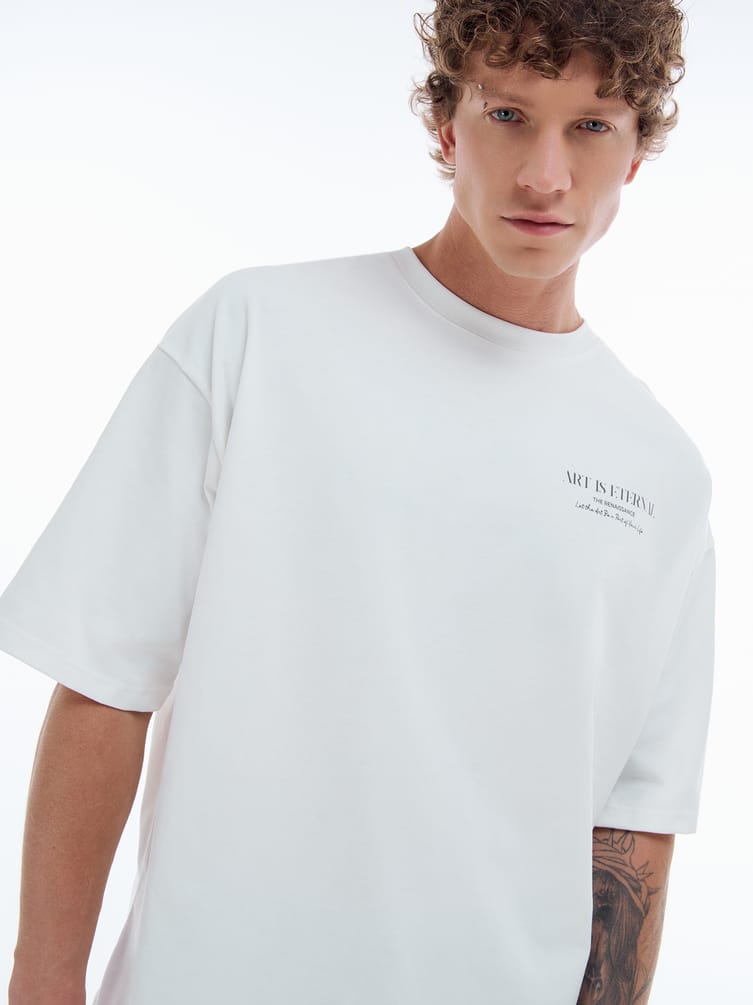 Хлопковая футболка с принтом на спине