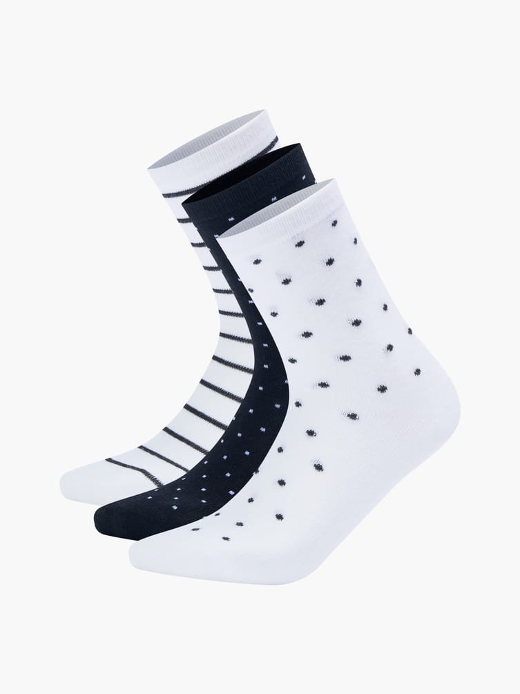 Носки - 3 пары в полоску и горошек