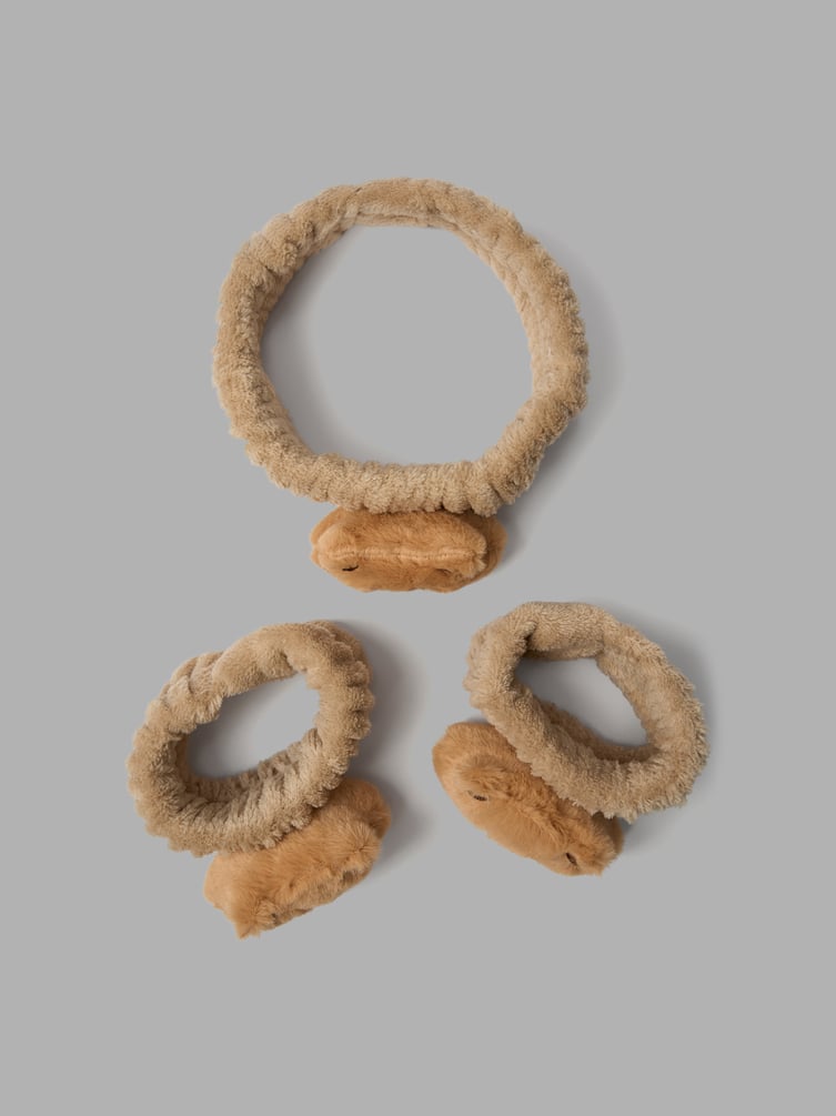 Набор повязка для волос и браслеты для умывания