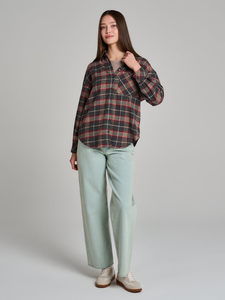 Байковая рубашка в клетку