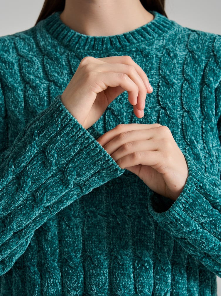 Джемпер трикотажный с косами