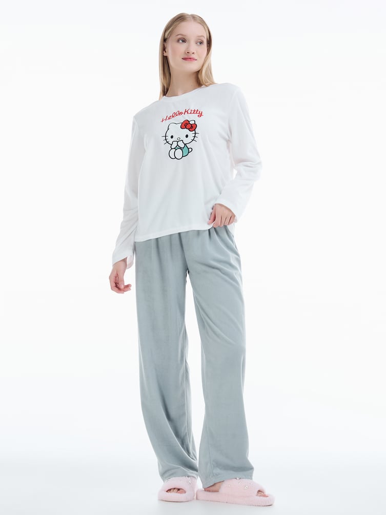Плюшевая пижама с вышивкой Hello Kitty